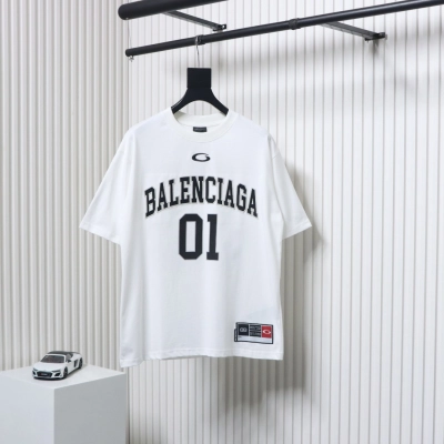 Balenciaga's New Embroidered Size 01 Basketball T-Shirt White 01