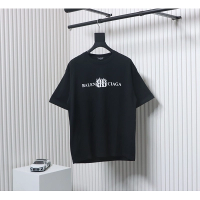 copy of Balenciaga 25ss Flame Double B Letter Print T-shirt White 01