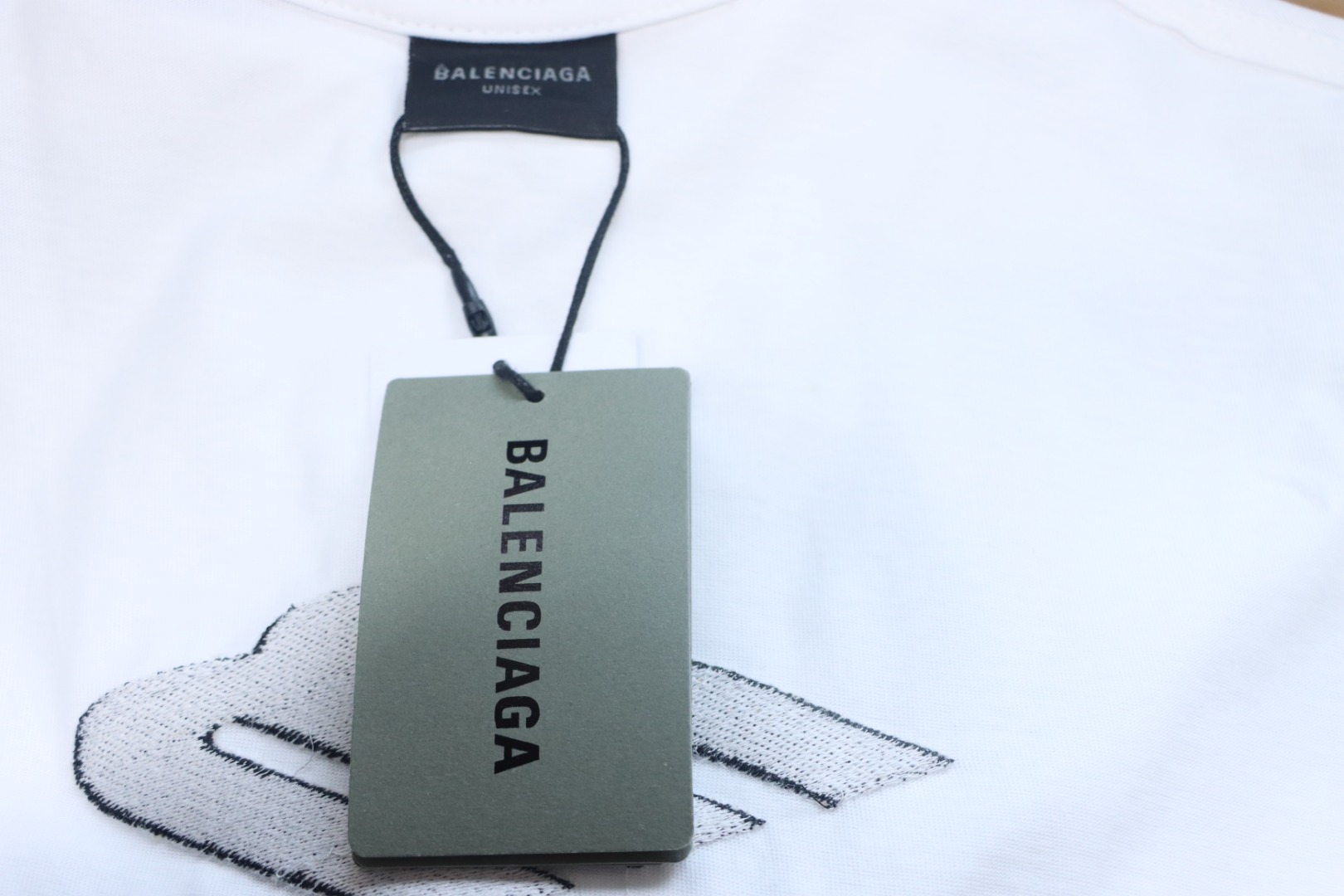 Balenciaga New 3B Large M Front and Back Letter Embroidered T-shirt White