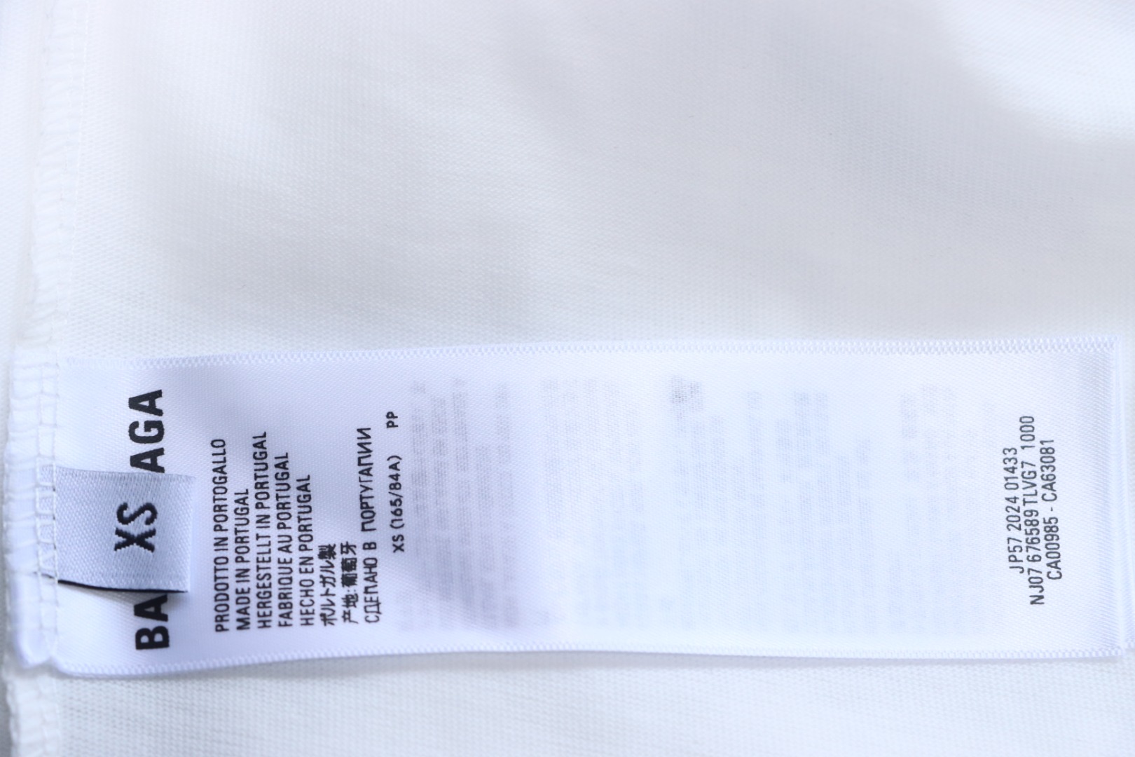 Balenciaga New 3B Large M Front and Back Letter Embroidered T-shirt White