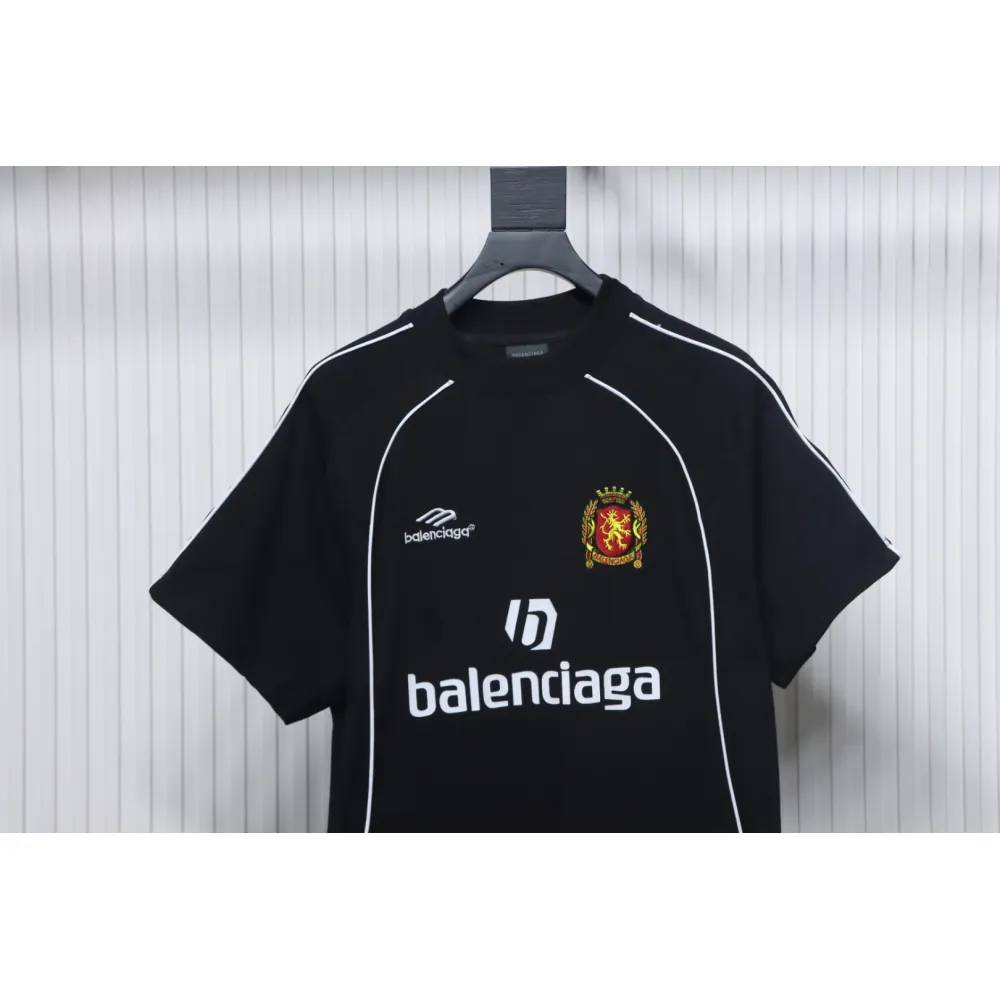 Balenciaga Co-branded Manchester United Football Embroidery T-shirt Black