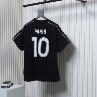 Balenciaga Co-branded Manchester United Football Embroidery T-shirt Black 02