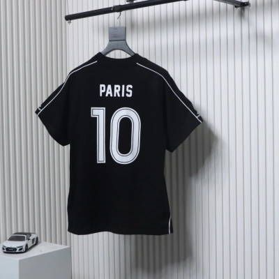 Balenciaga Co-branded Manchester United Football Embroidery T-shirt Black 02