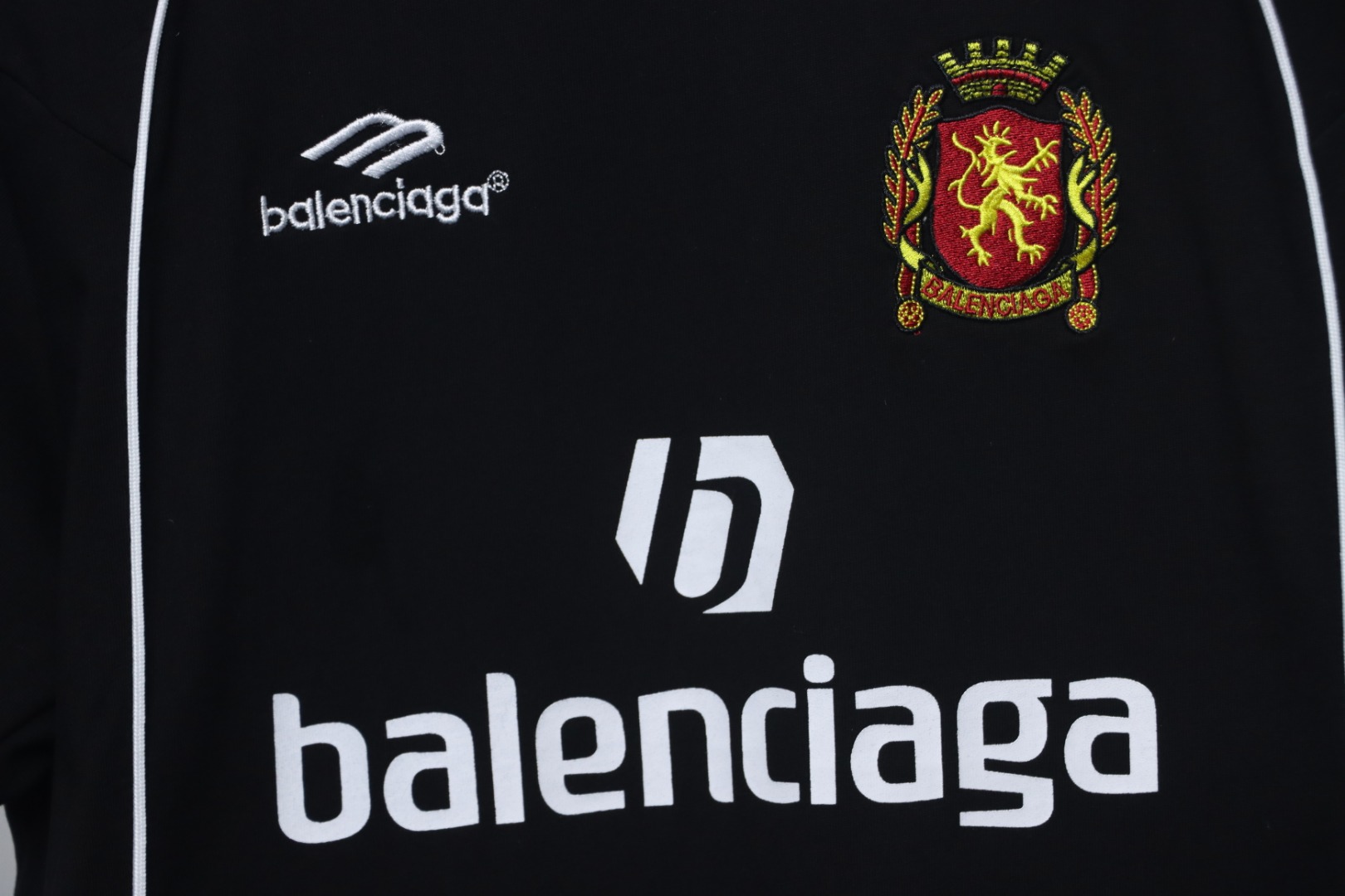 Balenciaga Co-branded Manchester United Football Embroidery T-shirt Black