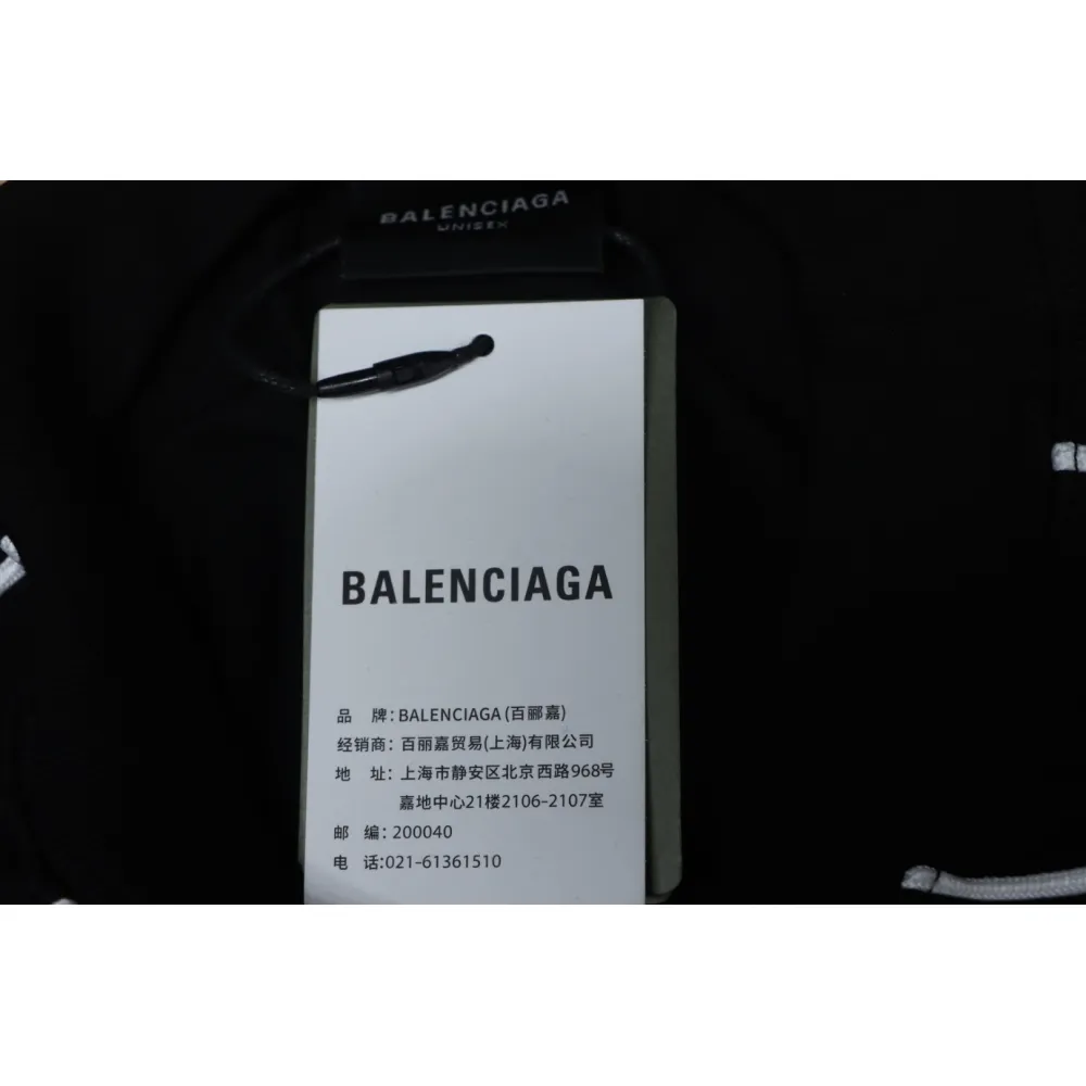 Balenciaga Co-branded Manchester United Football Embroidery T-shirt Black