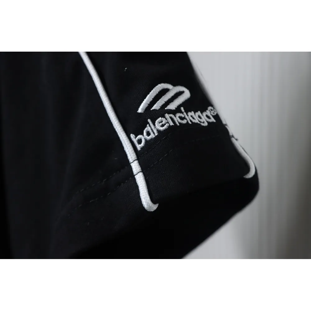 Balenciaga Co-branded Manchester United Football Embroidery T-shirt Black