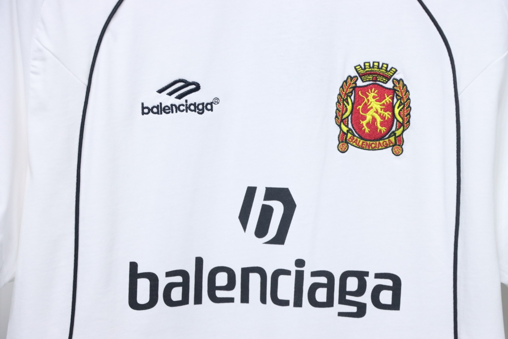 Balenciaga Co-branded Manchester United Football Embroidery T-shirt White