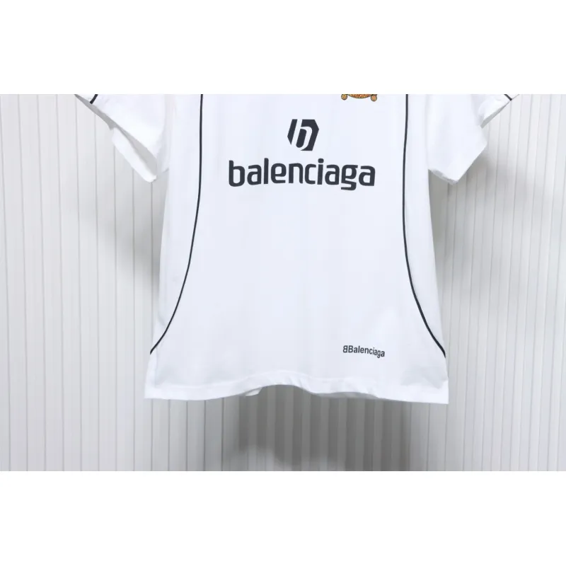 Balenciaga Co-branded Manchester United Football Embroidery T-shirt White