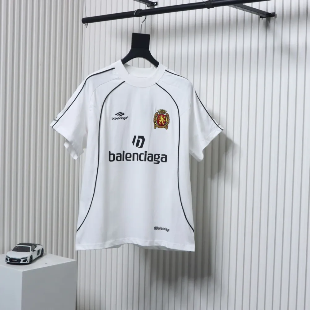 Balenciaga Co-branded Manchester United Football Embroidery T-shirt White