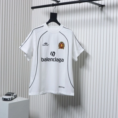 Balenciaga Co-branded Manchester United Football Embroidery T-shirt White 01