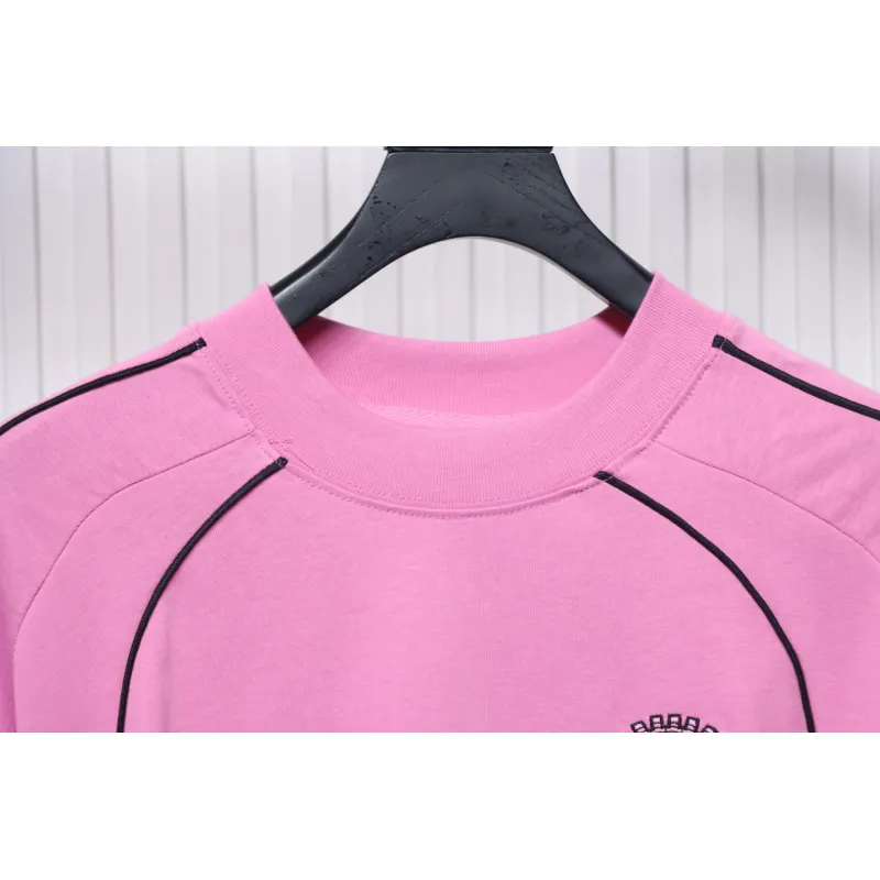 Balenciaga Co-branded Manchester United Football Embroidery T-shirt Pink