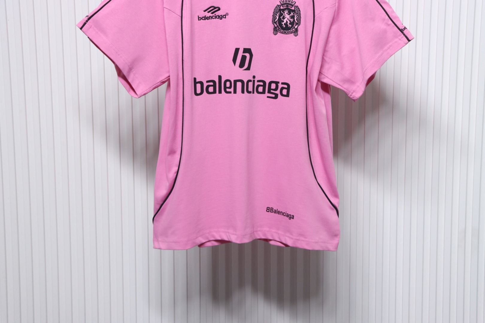 Balenciaga Co-branded Manchester United Football Embroidery T-shirt Pink