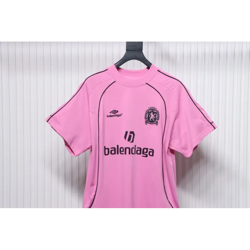 Balenciaga Co-branded Manchester United Football Embroidery T-shirt Pink