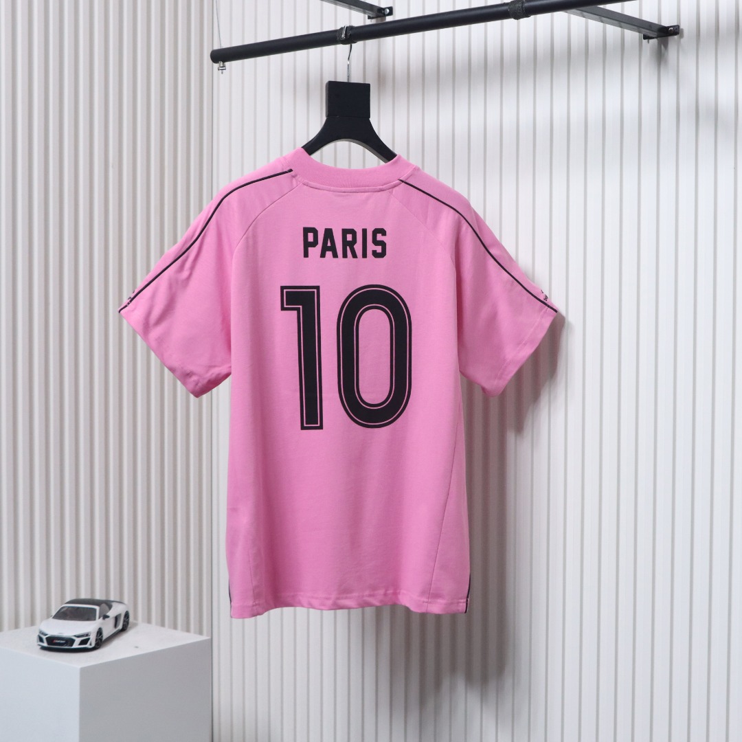 Balenciaga Co-branded Manchester United Football Embroidery T-shirt Pink
