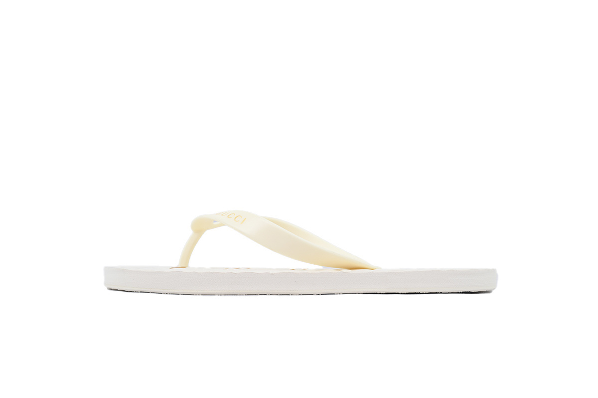 Gucci Flip Flops Logo Bottom Beige