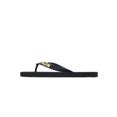 Gucci Slippers Gold Printed Black 01