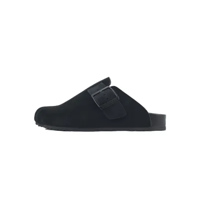 Balenciaga Sunday Suede Mules Black 01