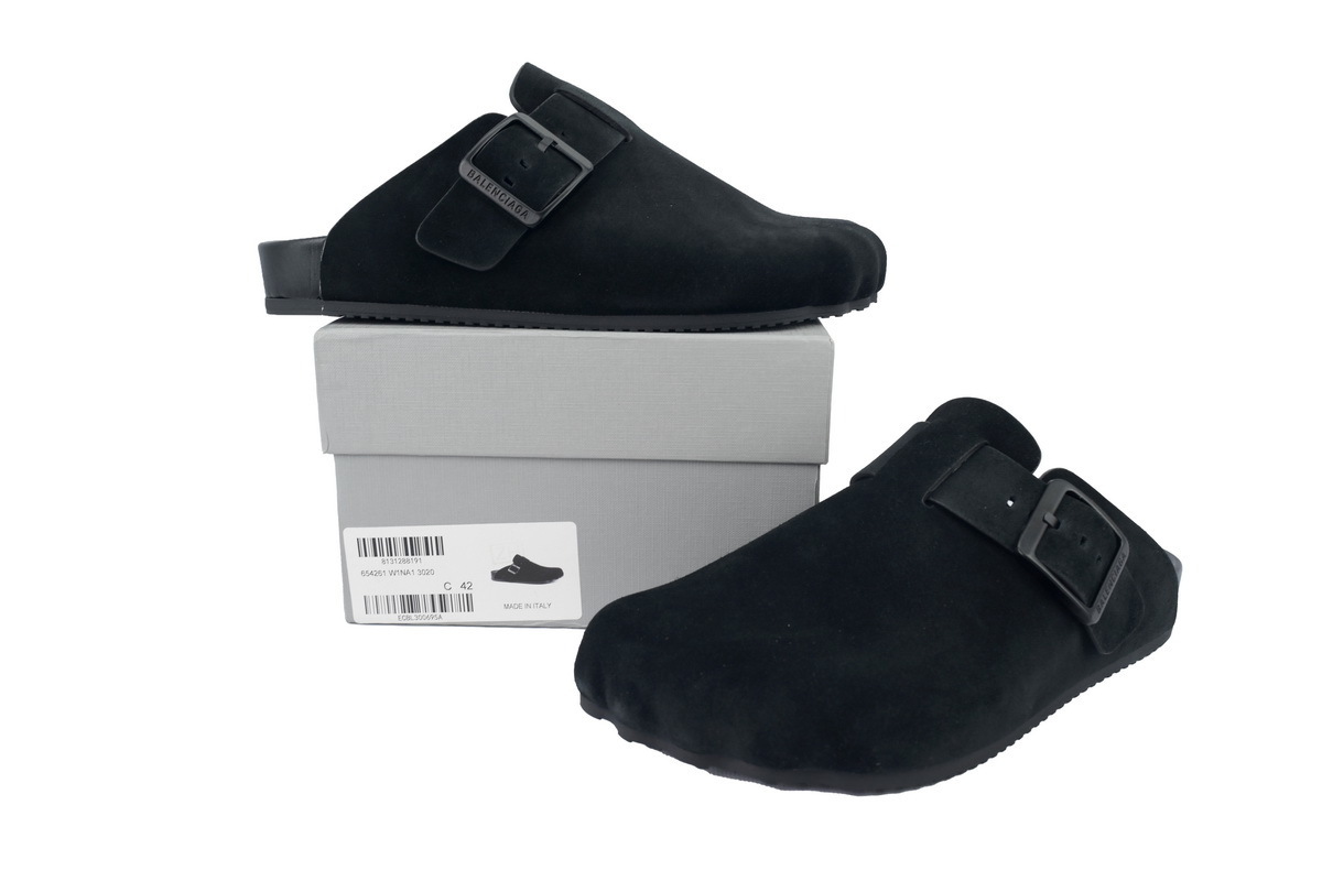 Balenciaga Sunday Suede Mules Black