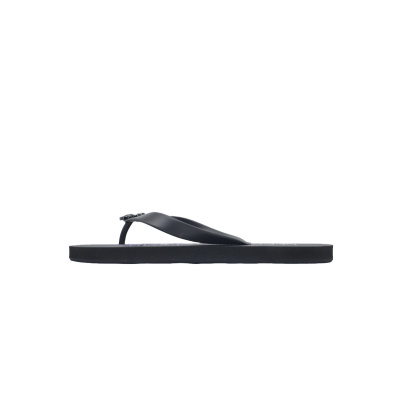 Gucci Flip Flops Blue Bottom Flower All Black 01