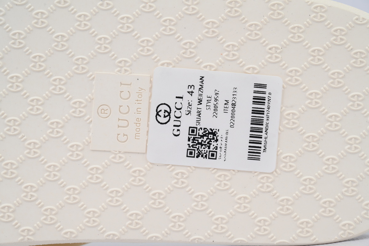 Gucci Slippers Double G Red Patterned Logo Insole Rice White