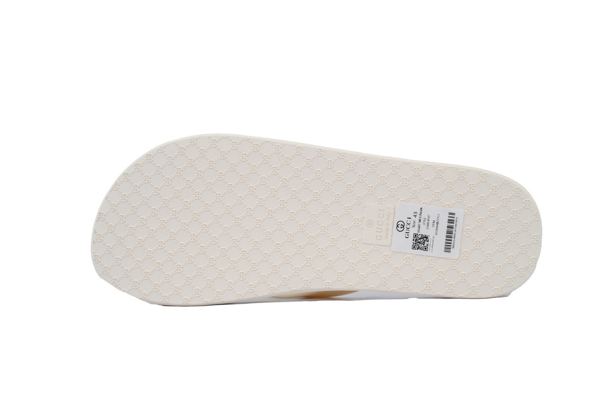 Gucci Slippers Double G Red Patterned Logo Insole Rice White