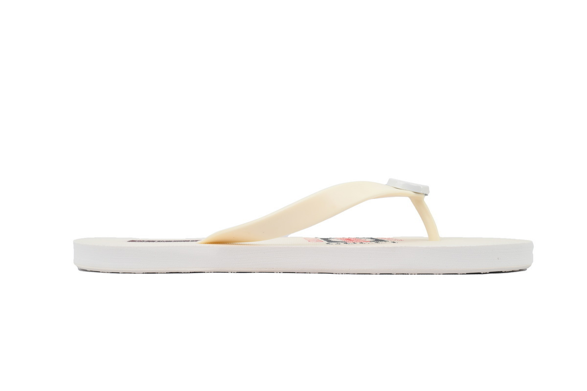 Gucci Slippers Double G Red Patterned Logo Insole Rice White