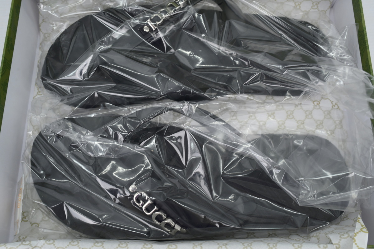 Gucci Slippers Silver Black