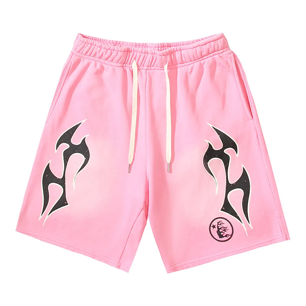 Hellstar Flame Shorts Pink/Black/Grey
