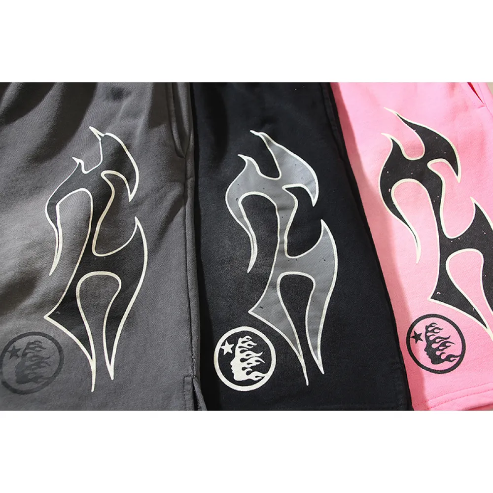 Hellstar Flame Shorts Pink/Black/Grey