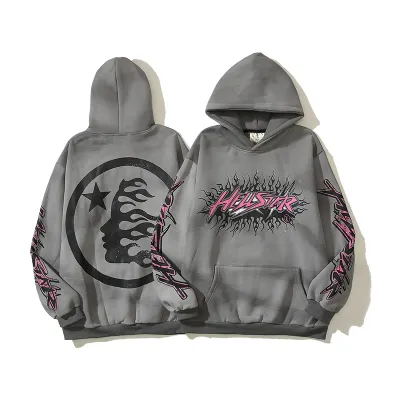 Hellstar Future Flame Hoodie Grey 01