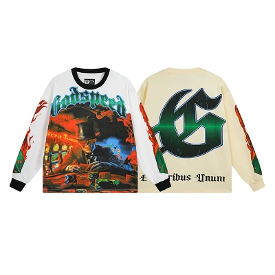 Godspeed Life’s A Gamble Long Sleeve T-shirt #3099 White/Apricot 01