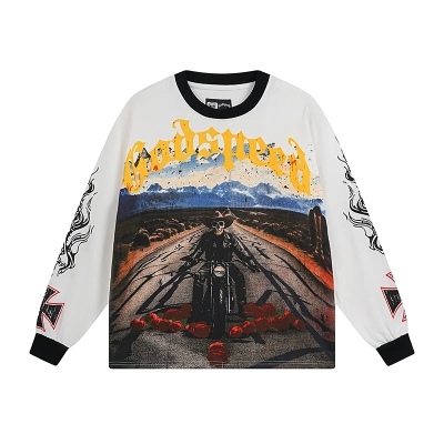 Godspeed Long Lonely Road Long Sleeve T-shirt #3100 White 02