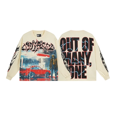 Godspeed Pitstop Thermal Long Sleeve T-shirt #3101 White/Apricot 02