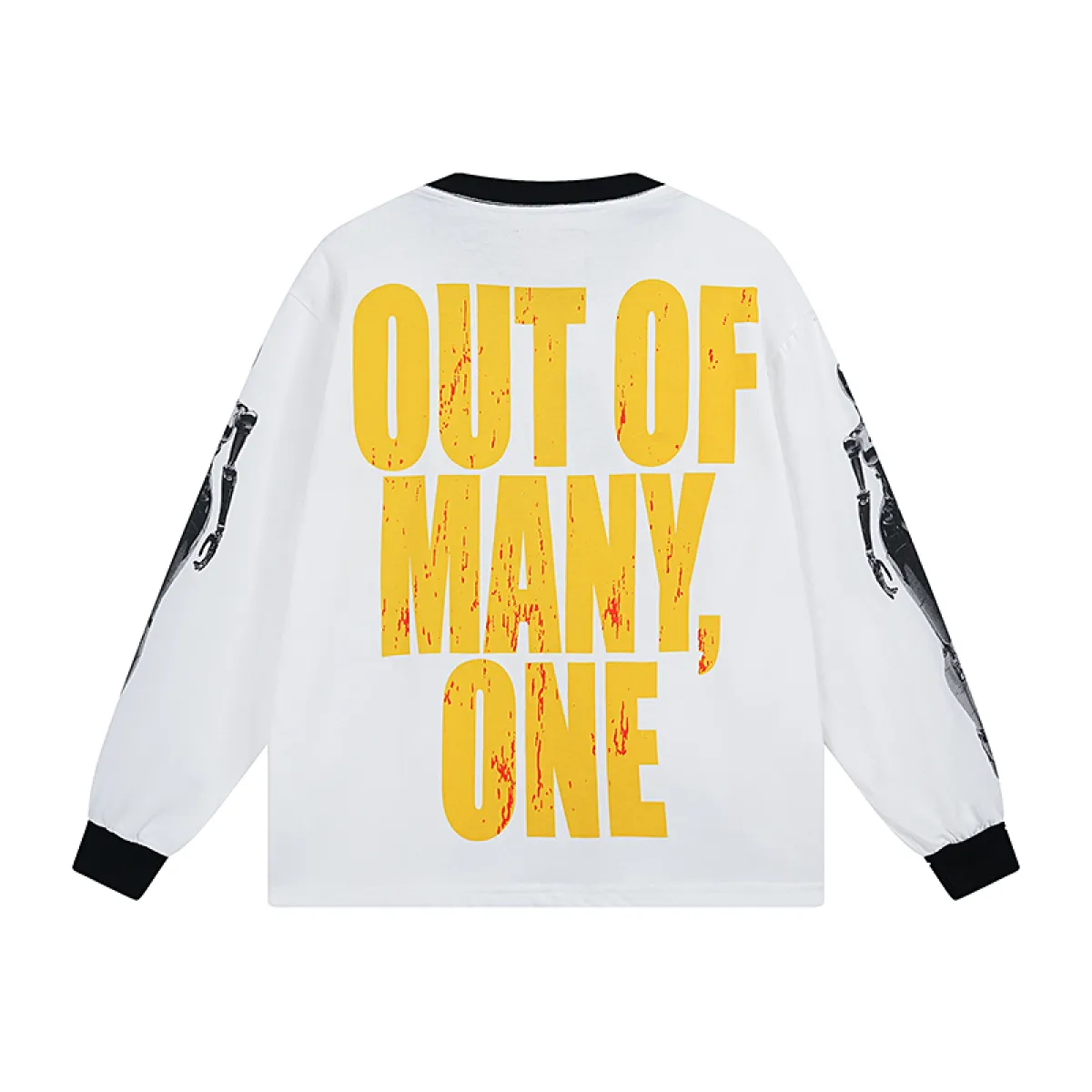 Godspeed Robot Skulls Long Sleeve T-shirt #3096 White/Apricot