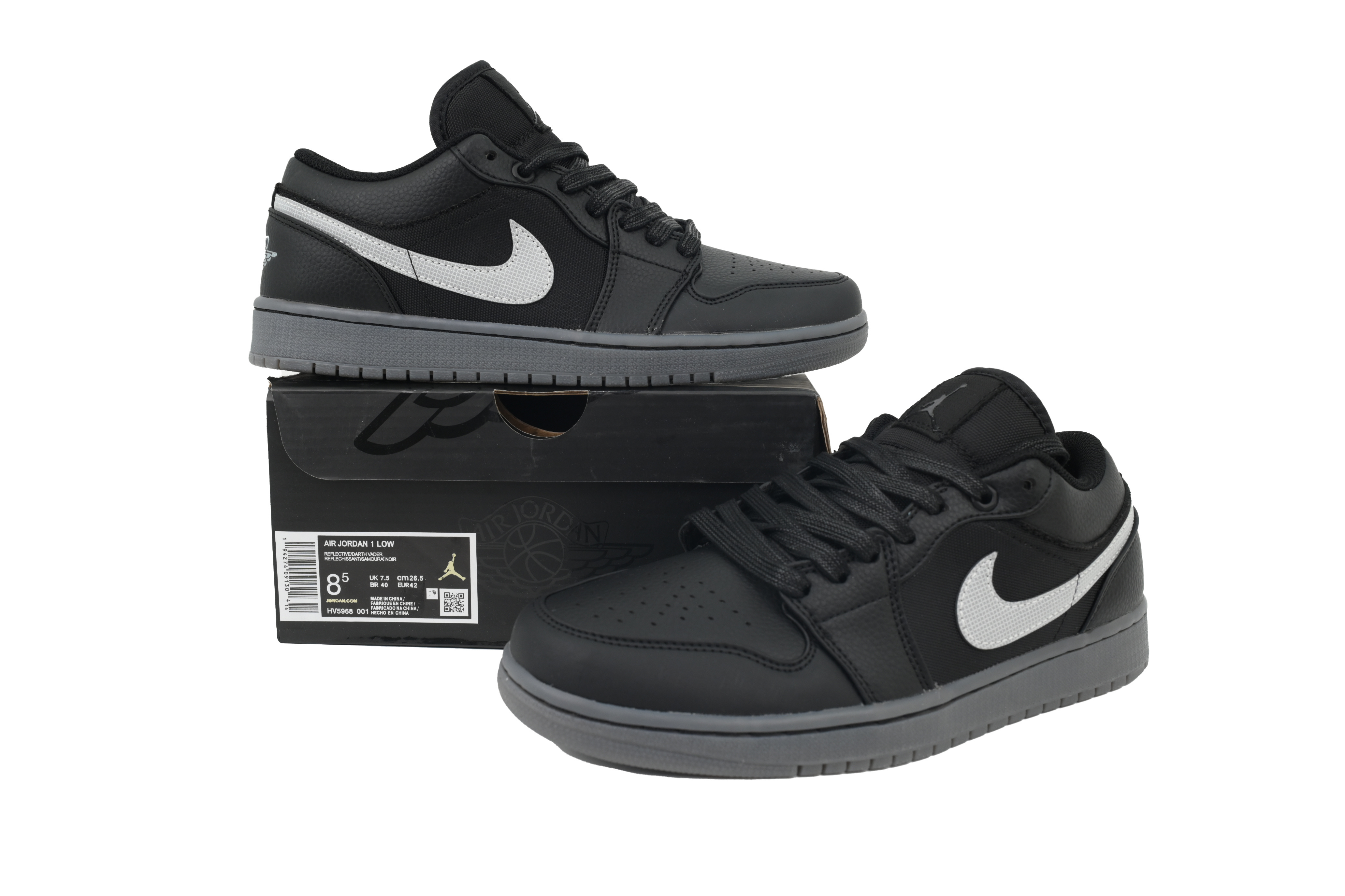 Air Jordan 1 Low Black White Dark Gum HV5968-001 