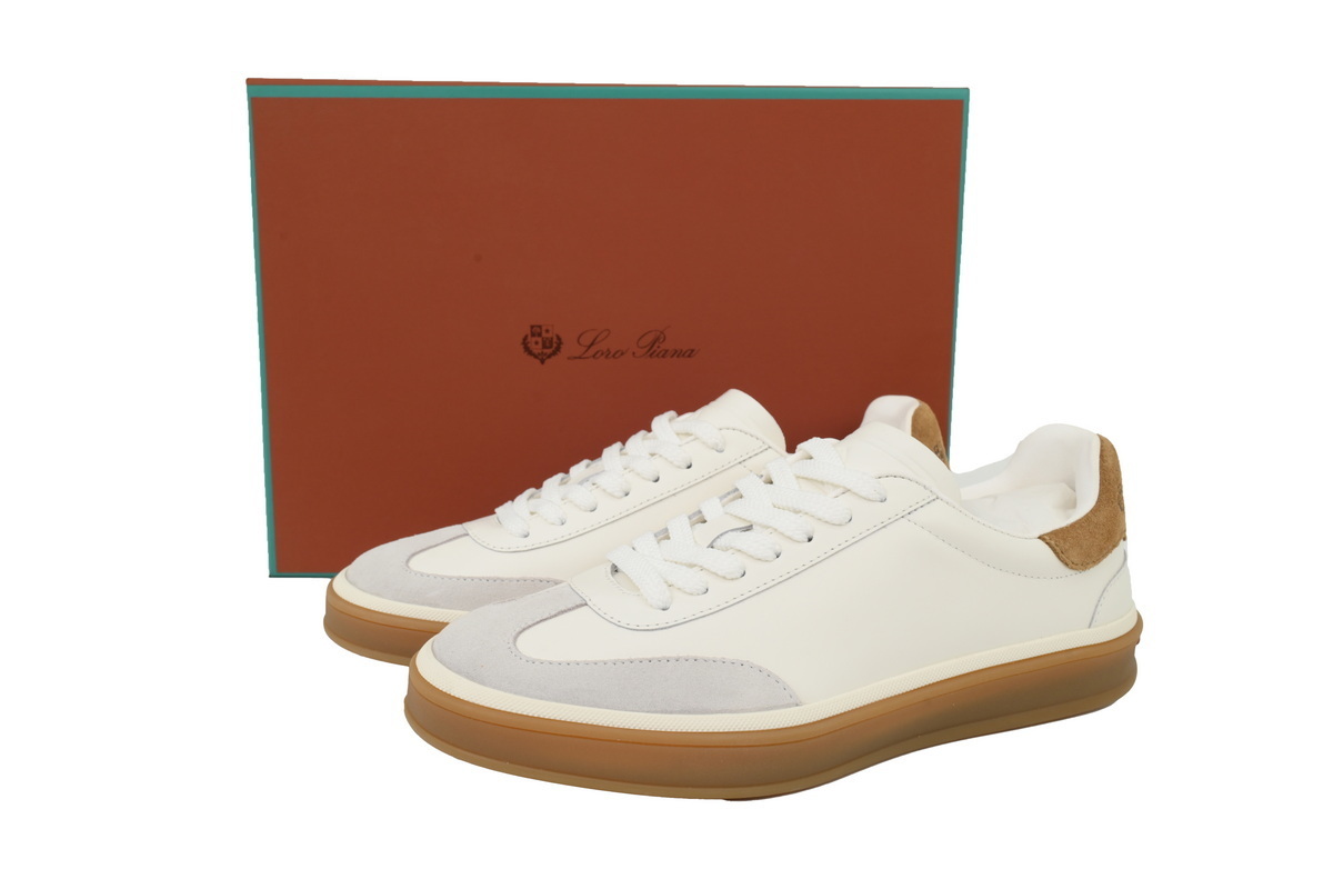 Loro Piana Tennis Walk Sneaker Suede Calf Split Beige