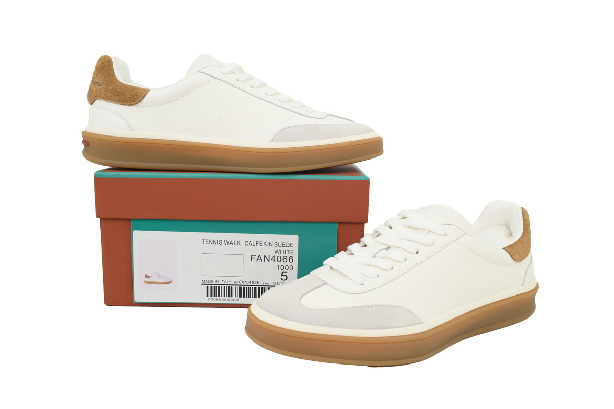 Loro Piana Tennis Walk Sneaker Suede Calf Split Beige