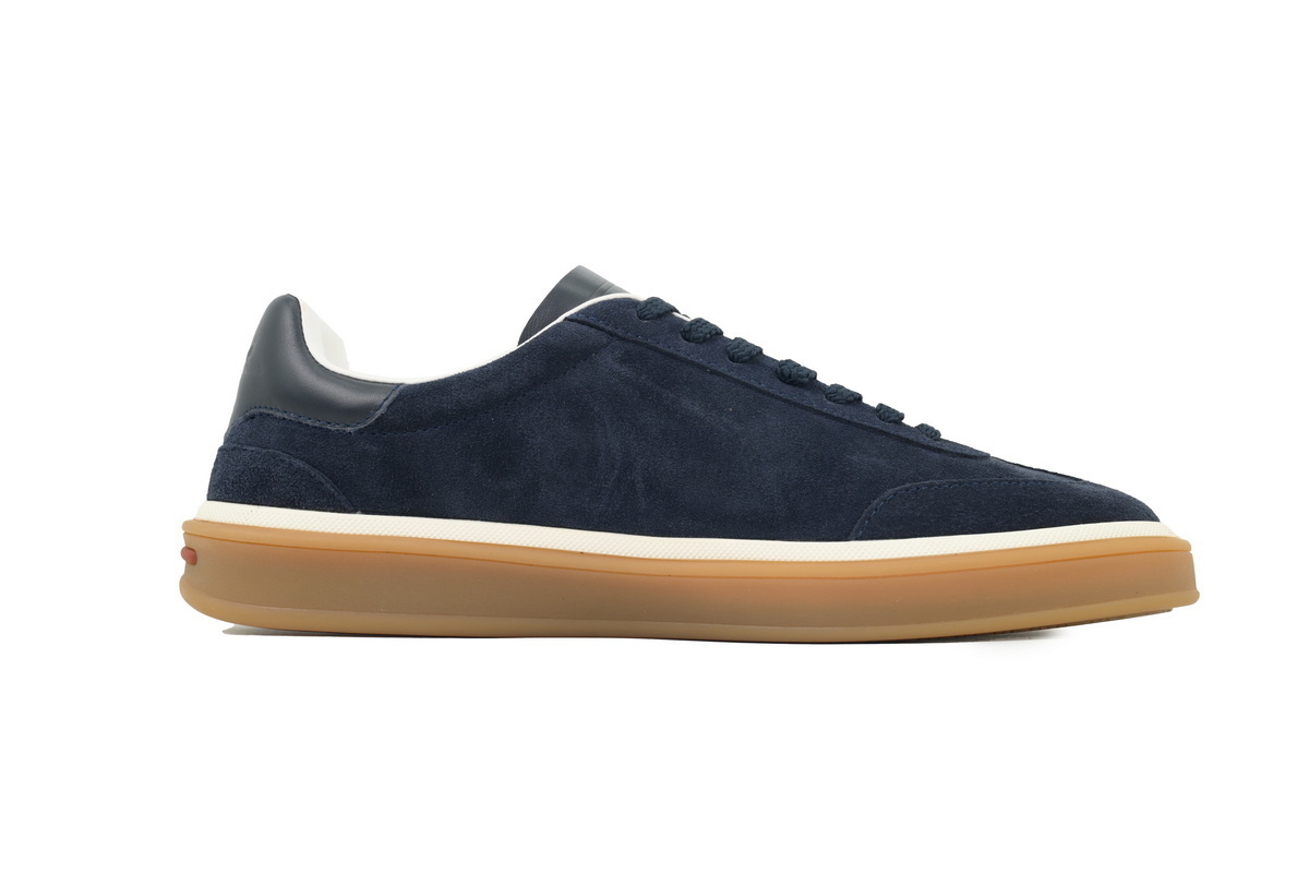 Loro Piana Tennis Walk Sneaker Suede Calf Split Slate Blue