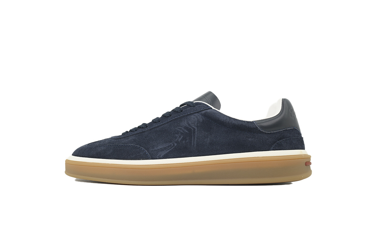 Loro Piana Tennis Walk Sneaker Suede Calf Split Slate Blue