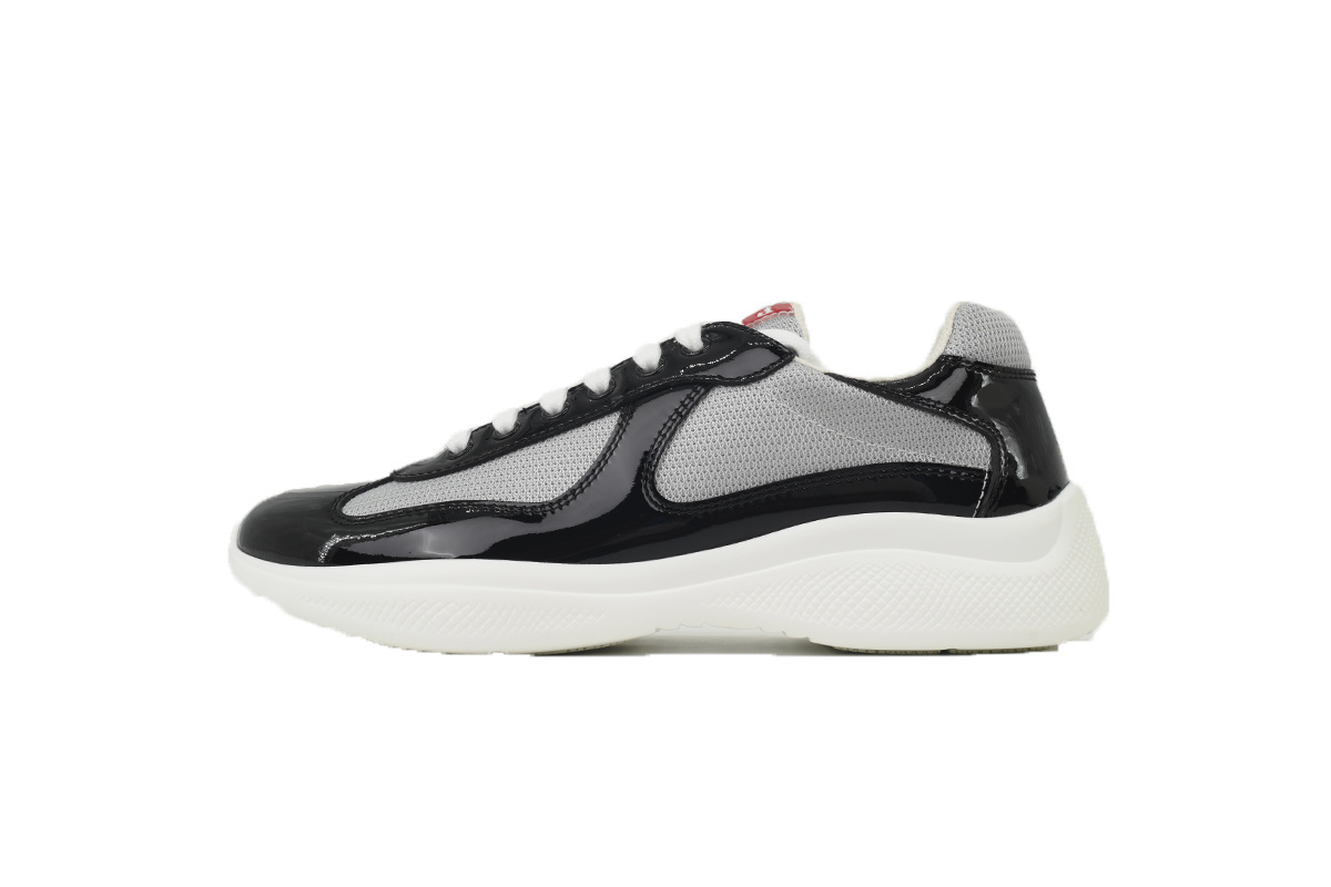 Prada Sneakers Black Gray With Black Shoelaces