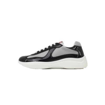 【FLASH SALE】Prada Sneakers Black Gray With Black Shoelaces 01