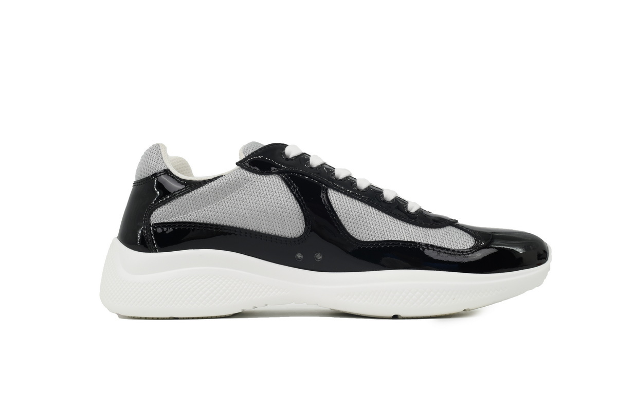 Prada Sneakers Black Gray With Black Shoelaces