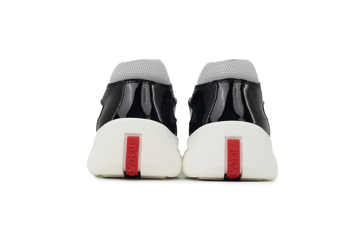 Prada Sneakers Black Gray With Black Shoelaces