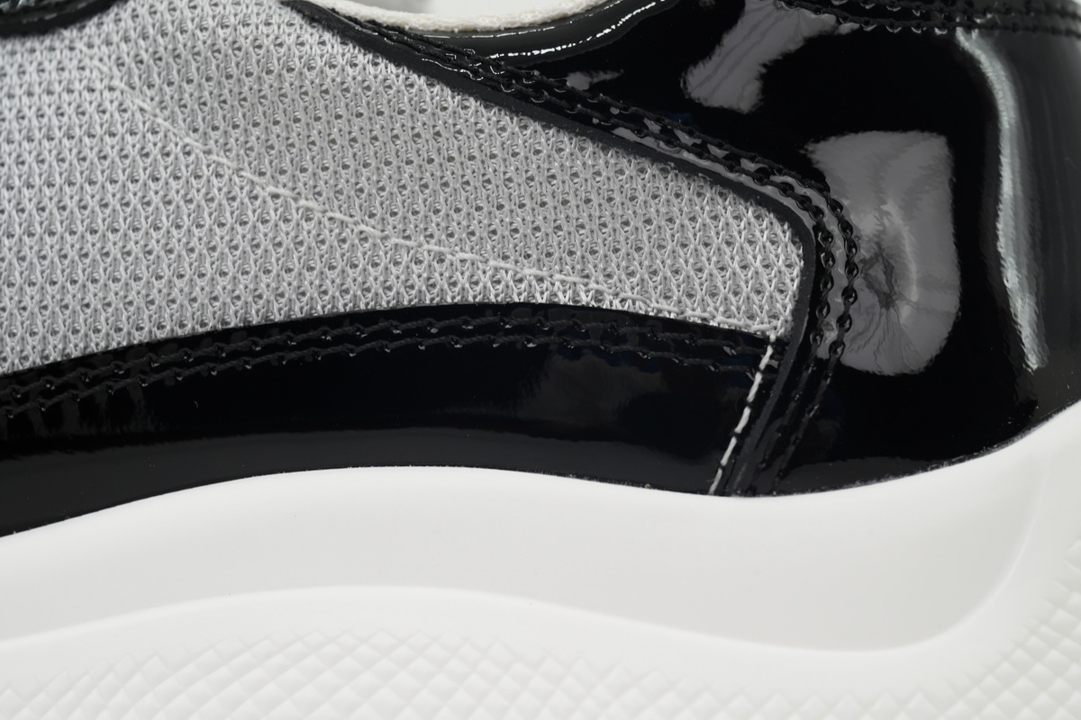 Prada Sneakers Black Gray With Black Shoelaces