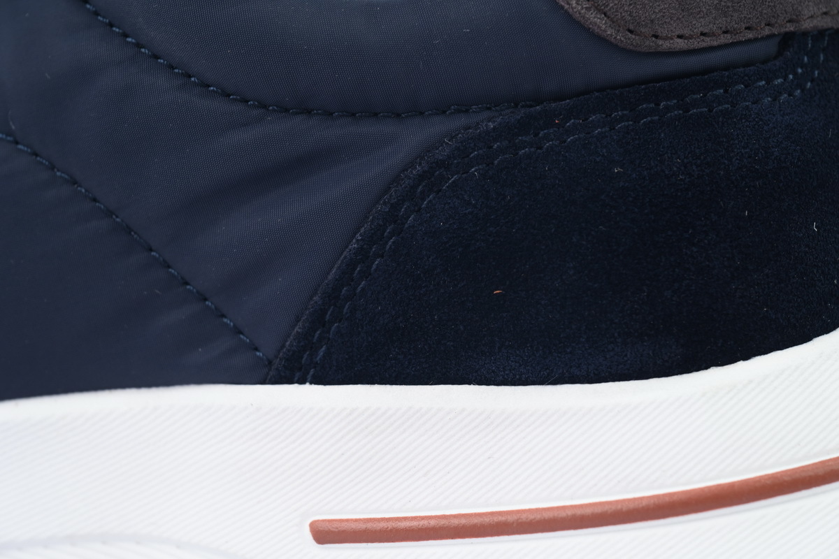 Loro Piana Week End Walk Suede-Trimmed Shell Sneakers Blue