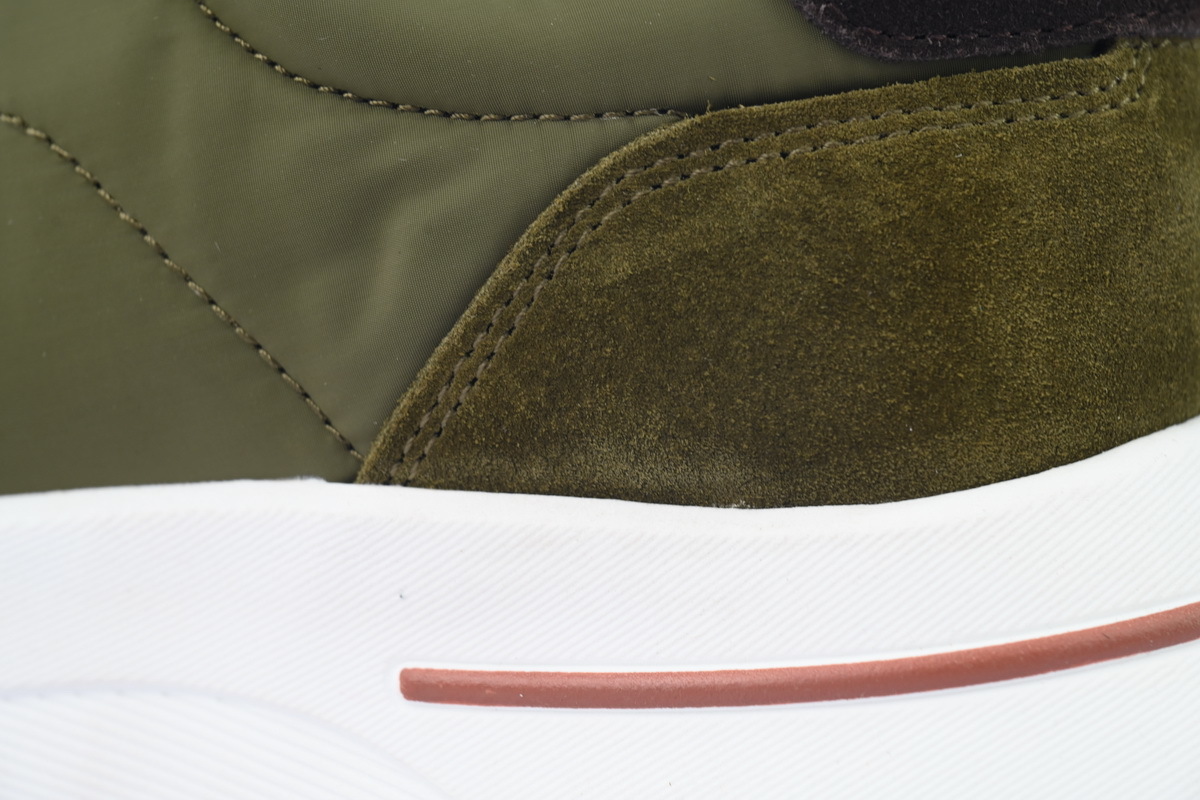 Loro Piana Week End Walk Suede-Trimmed Shell Sneakers Green