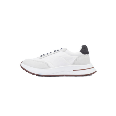 Loro Piana Week End Walk Suede-Trimmed Shell Sneakers White 01