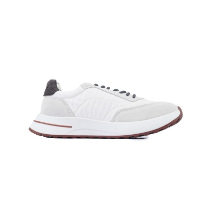 Loro Piana Week End Walk Suede-Trimmed Shell Sneakers White 02