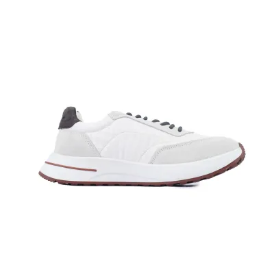 Loro Piana Week End Walk Suede-Trimmed Shell Sneakers White 02