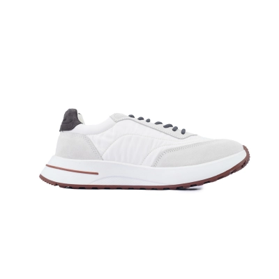 Loro Piana Week End Walk Suede-Trimmed Shell Sneakers White 02